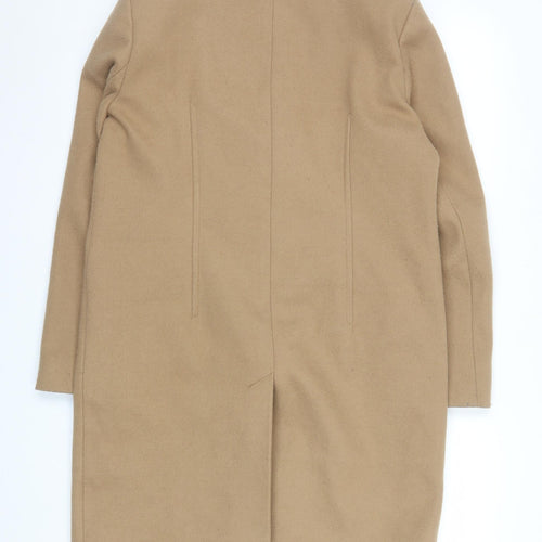 Marks and Spencer Women Beige Long Overcoat Size 12 Classic Style