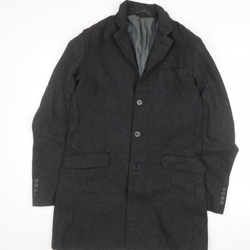 Christiano Baldinucci Men's Grey Wool Overcoat M Classic Formal