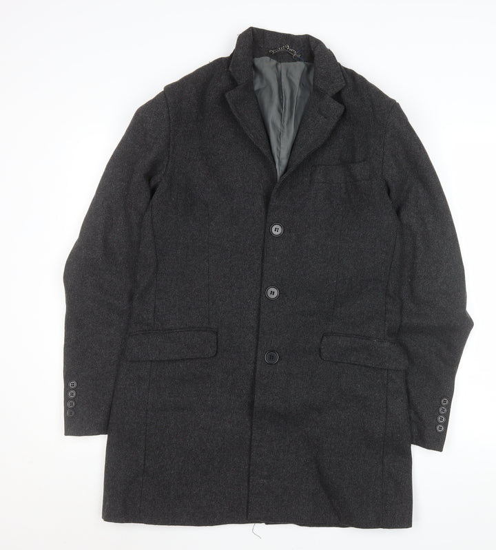 Christiano Baldinucci Men's Grey Wool Overcoat M Classic Formal