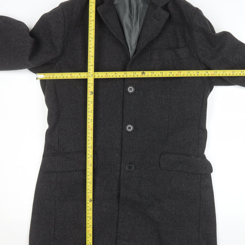 Christiano Baldinucci Men's Grey Wool Overcoat M Classic Formal