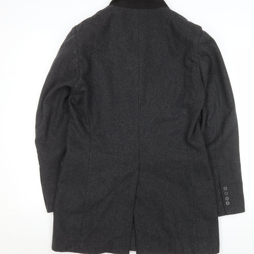 Christiano Baldinucci Men's Grey Wool Overcoat M Classic Formal