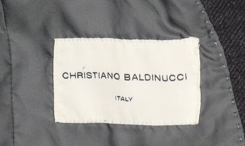 Christiano Baldinucci Men's Grey Wool Overcoat M Classic Formal