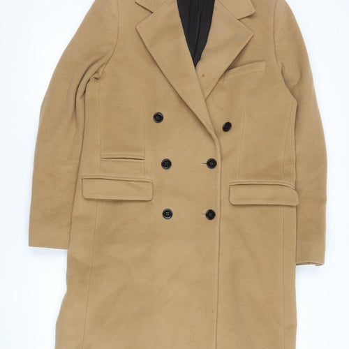 The Kooples Men's Beige Wool Overcoat 38 Classic Long