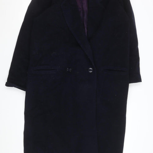 Wallis Women’s Black Wool Cashmere Long Overcoat Size 14