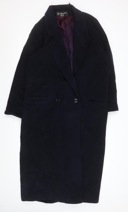 Wallis Women’s Black Wool Cashmere Long Overcoat Size 14
