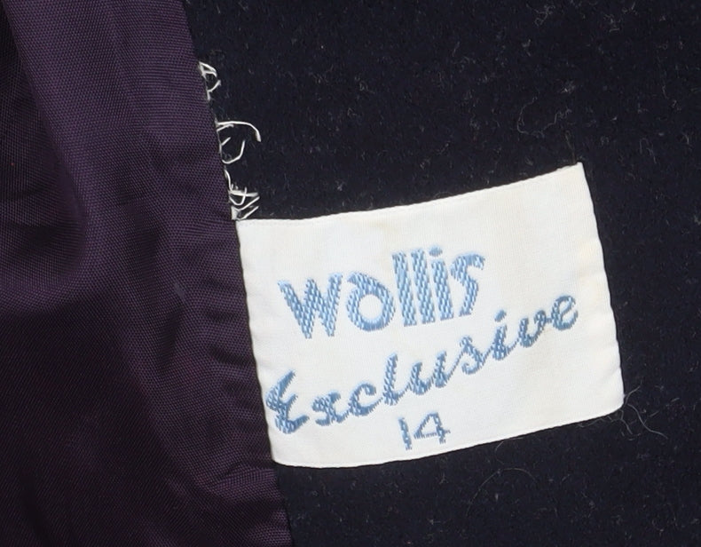 Wallis Women’s Black Wool Cashmere Long Overcoat Size 14