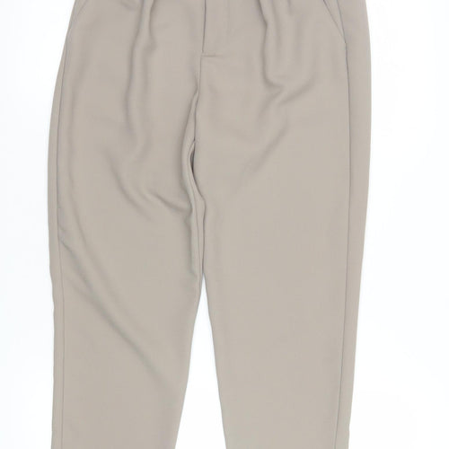 Benetton Women’s Beige Tapered Pleated Trousers Size 6