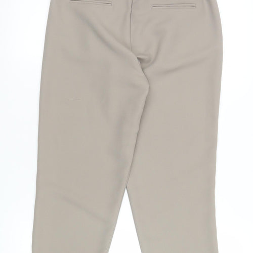 Benetton Women’s Beige Tapered Pleated Trousers Size 6