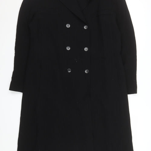 Marks and Spencer Women’s Black Wool Long Overcoat Size 16