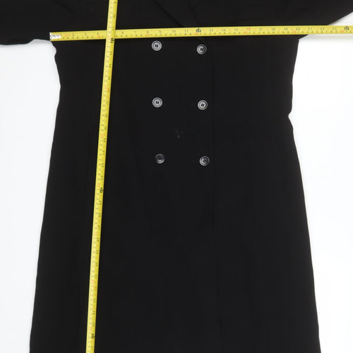Marks and Spencer Women’s Black Wool Long Overcoat Size 16