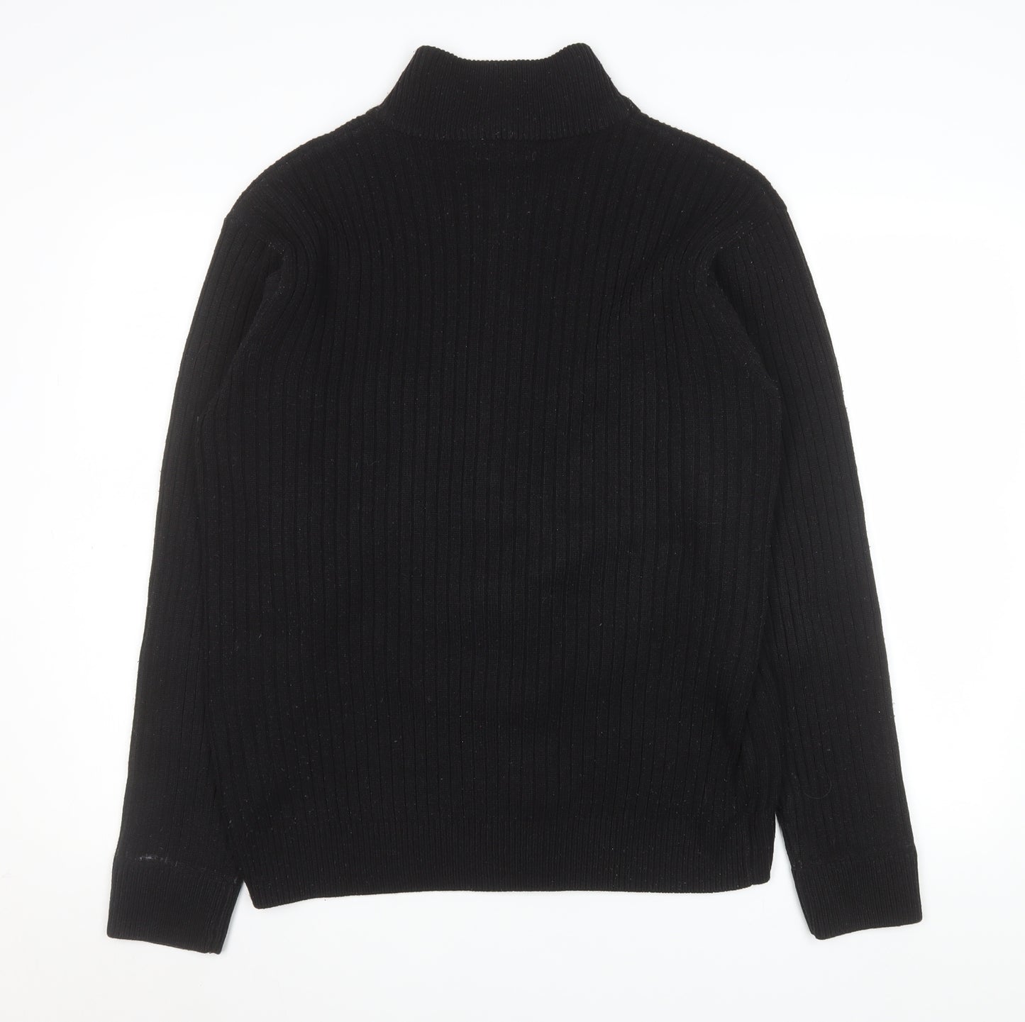 Premier Man Black Ribbed Full Zip Knit Men’s Jacket M 40in