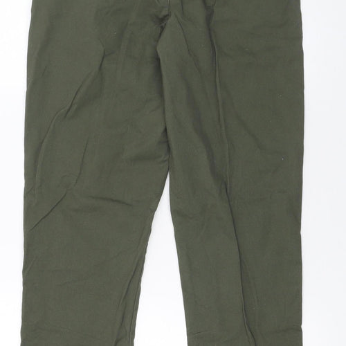 Dunnes Stores Boys Green Chino Trousers 27in Waist Cotton Elastane