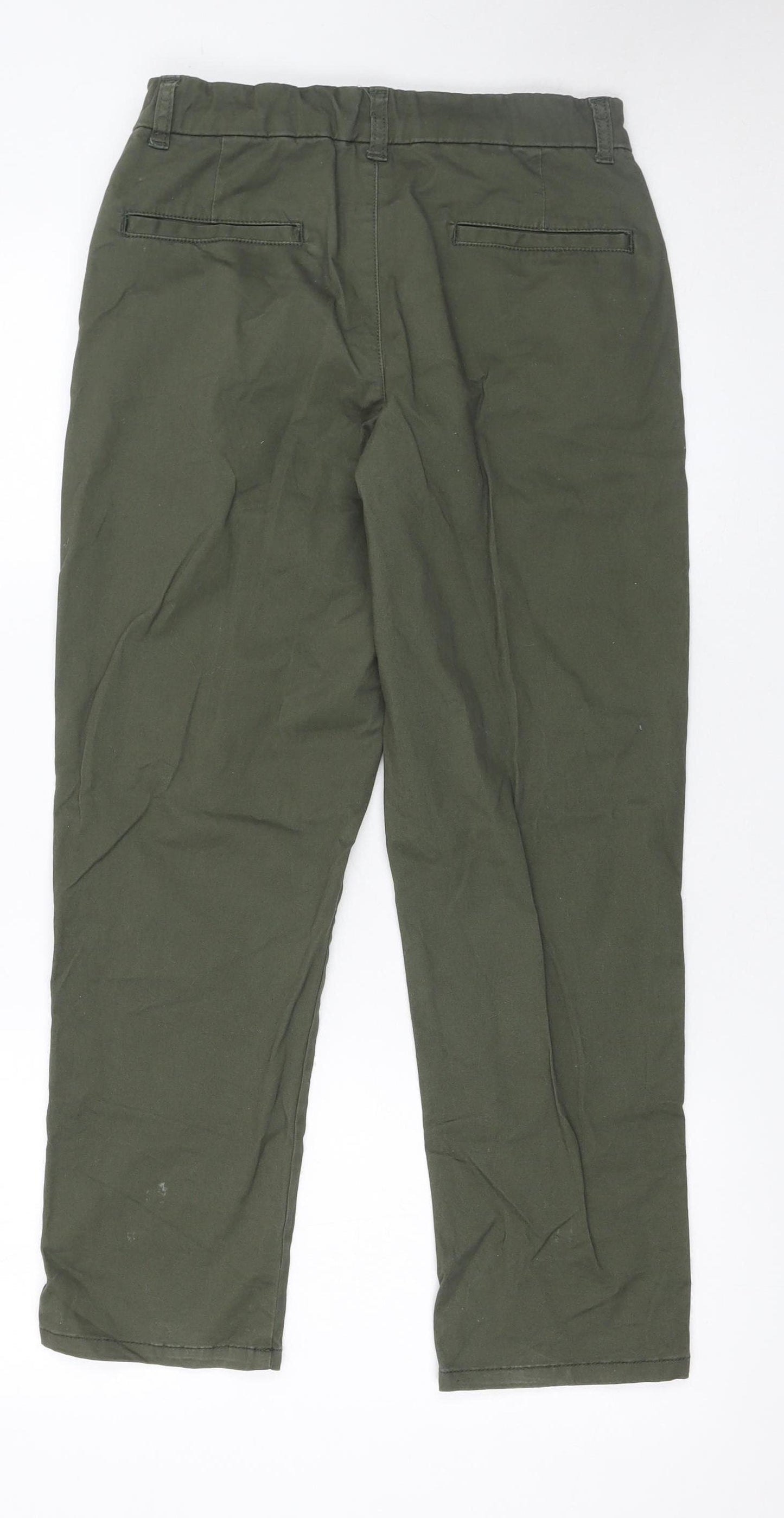 Dunnes Stores Boys Green Chino Trousers 27in Waist Cotton Elastane