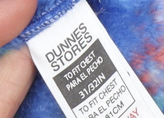 Dunnes Stores Boys Blue Fleece Hooded Belted Robe 13-14 Years Sports Print