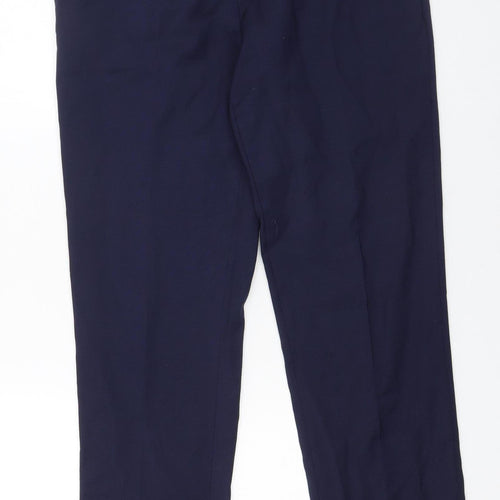 Benetti Men's Blue Tailored Fit Wool Blend Dress Trousers 32R