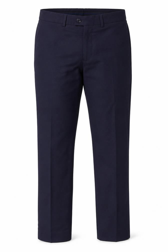 Benetti Men's Blue Tailored Fit Wool Blend Dress Trousers 32R