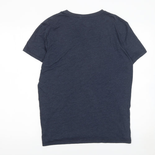American Eagle Outfitters Men's Blue V-Neck Classic Fit T-Shirt M