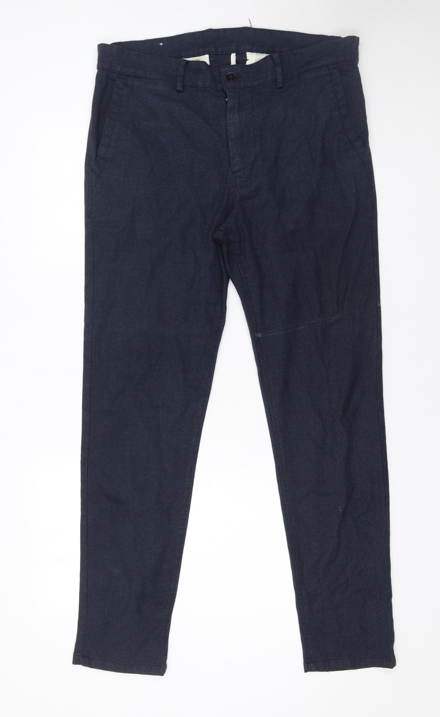 Zara Men's Blue Slim Fit Chino Trousers Size 32