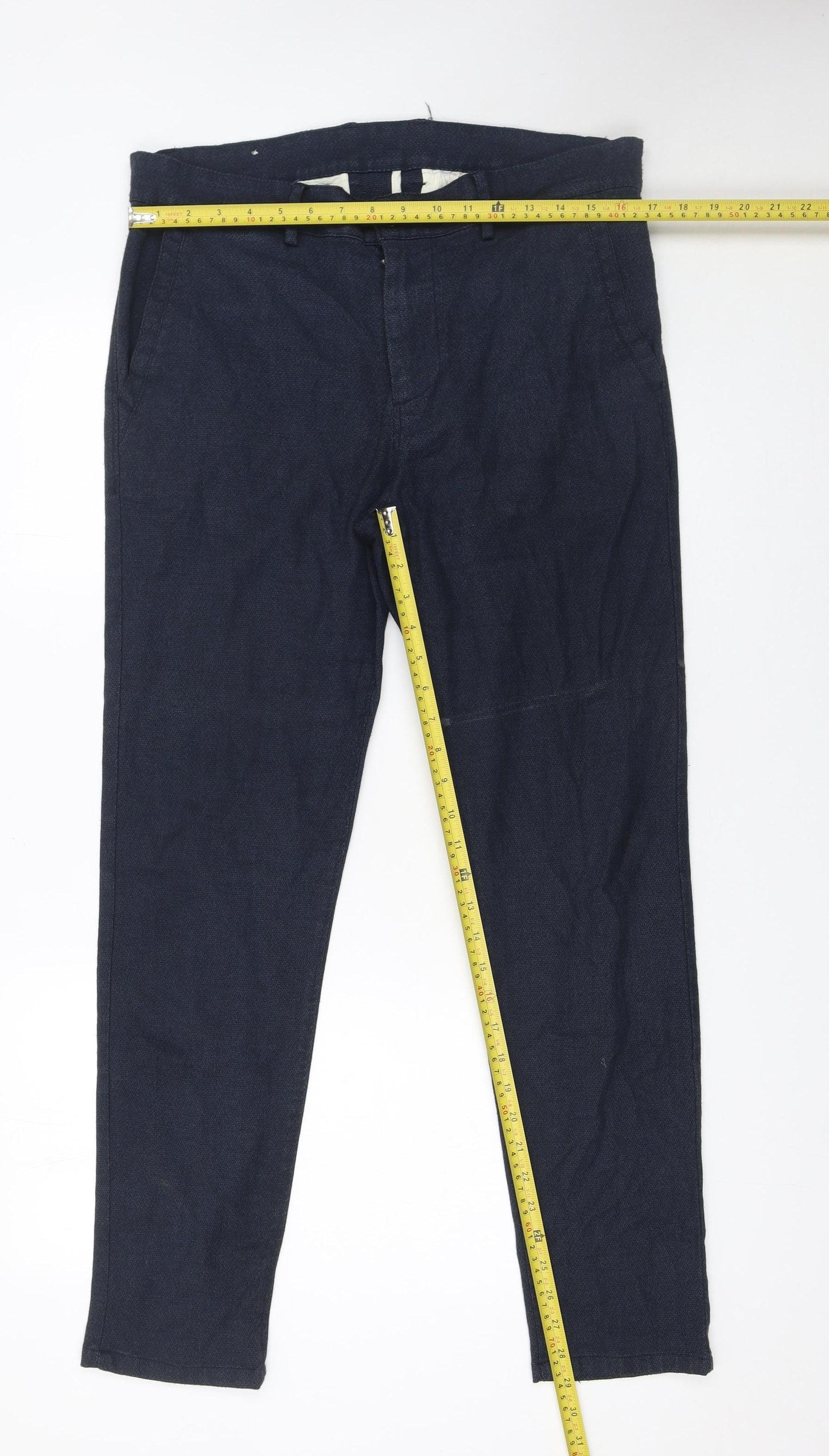 Zara Men's Blue Slim Fit Chino Trousers Size 32