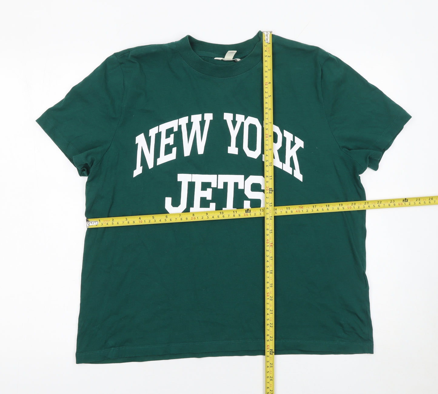 NFL Womens Green New York Jets T-Shirt L Short Sleeve Cotton Sports Top