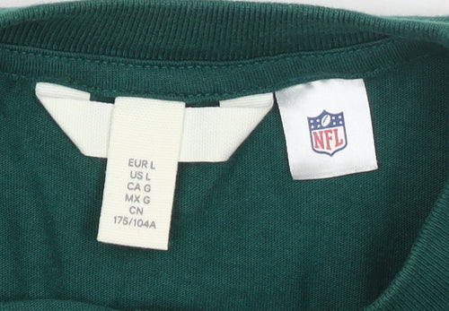 NFL Womens Green New York Jets T-Shirt L Short Sleeve Cotton Sports Top