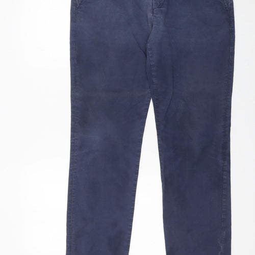 Ted Baker Men's Blue Chino Trousers 34L Cotton Blend Slim Fit