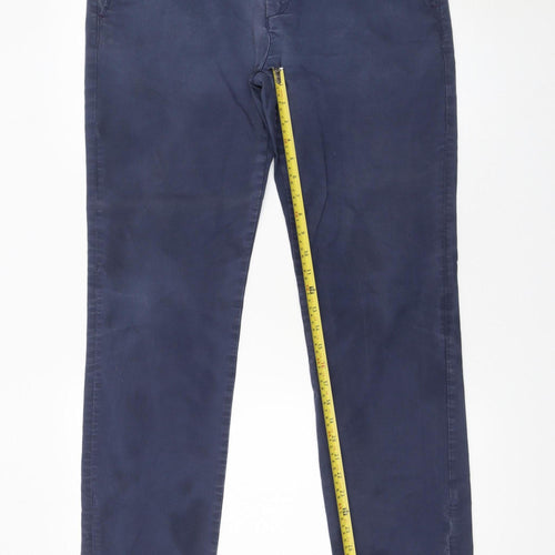 Ted Baker Men's Blue Chino Trousers 34L Cotton Blend Slim Fit