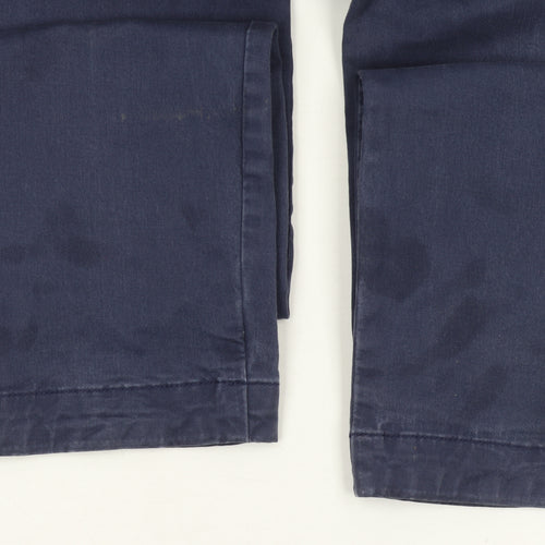 Ted Baker Men's Blue Chino Trousers 34L Cotton Blend Slim Fit