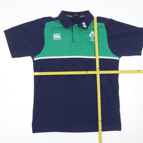 Canterbury Men’s Blue Green Rugby Polo Shirt Size M