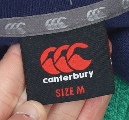 Canterbury Men’s Blue Green Rugby Polo Shirt Size M