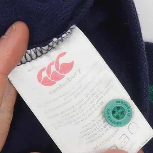 Canterbury Men’s Blue Green Rugby Polo Shirt Size M