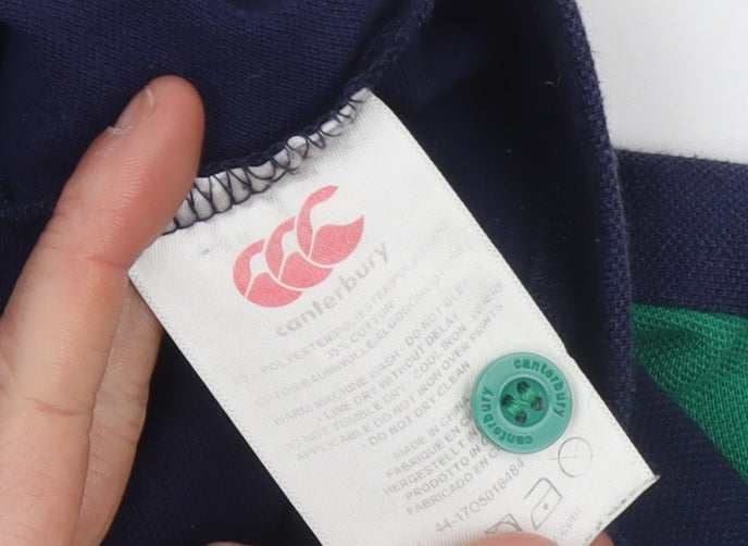 Canterbury Men’s Blue Green Rugby Polo Shirt Size M