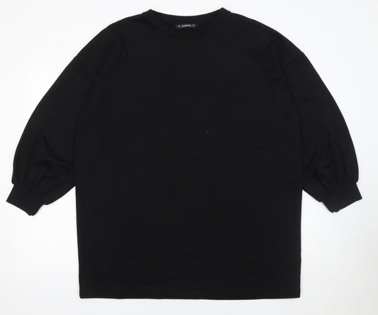 Dunnes Stores Women Black Long Sleeve Crew Neck Jersey Top Size L