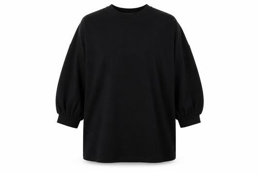 Front view of Dunnes Women Black Long Sleeve Crew Neck Jersey Top, size L