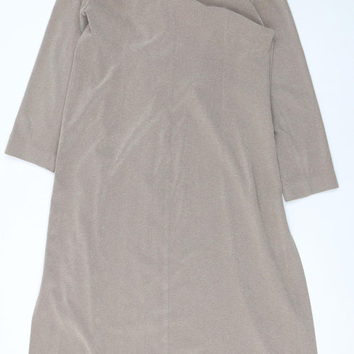 Régine Dublin Women’s Beige Faux Fur Collar Long Overcoat Size 16