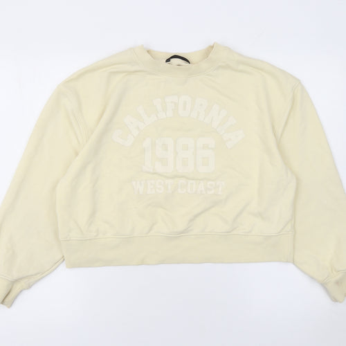 Dunnes Stores Womens Beige Cotton Blend Pullover Sweatshirt S