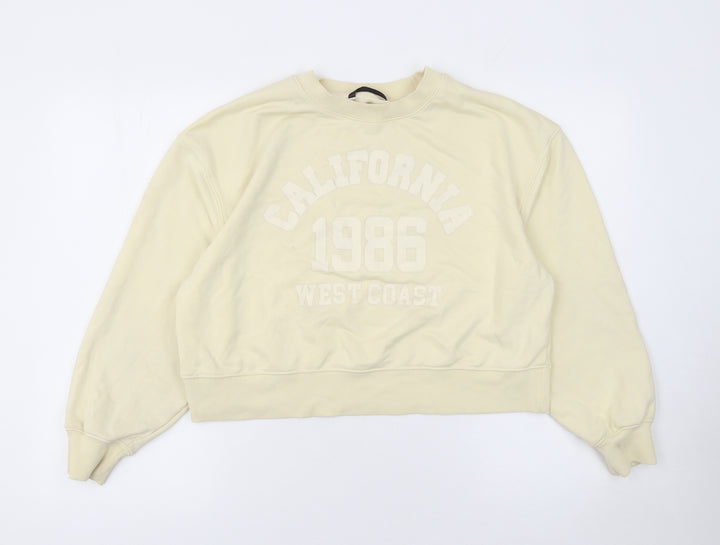 Dunnes Stores Womens Beige Cotton Blend Pullover Sweatshirt S