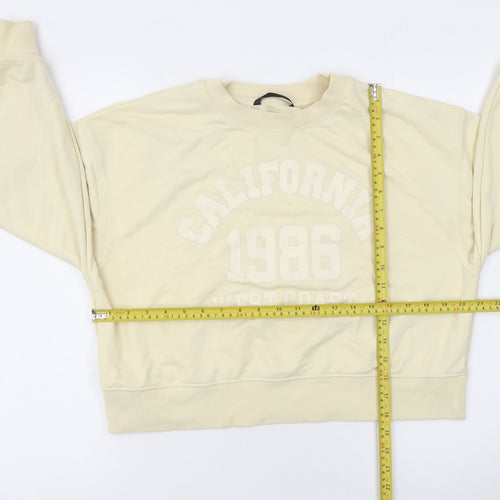 Dunnes Stores Womens Beige Cotton Blend Pullover Sweatshirt S
