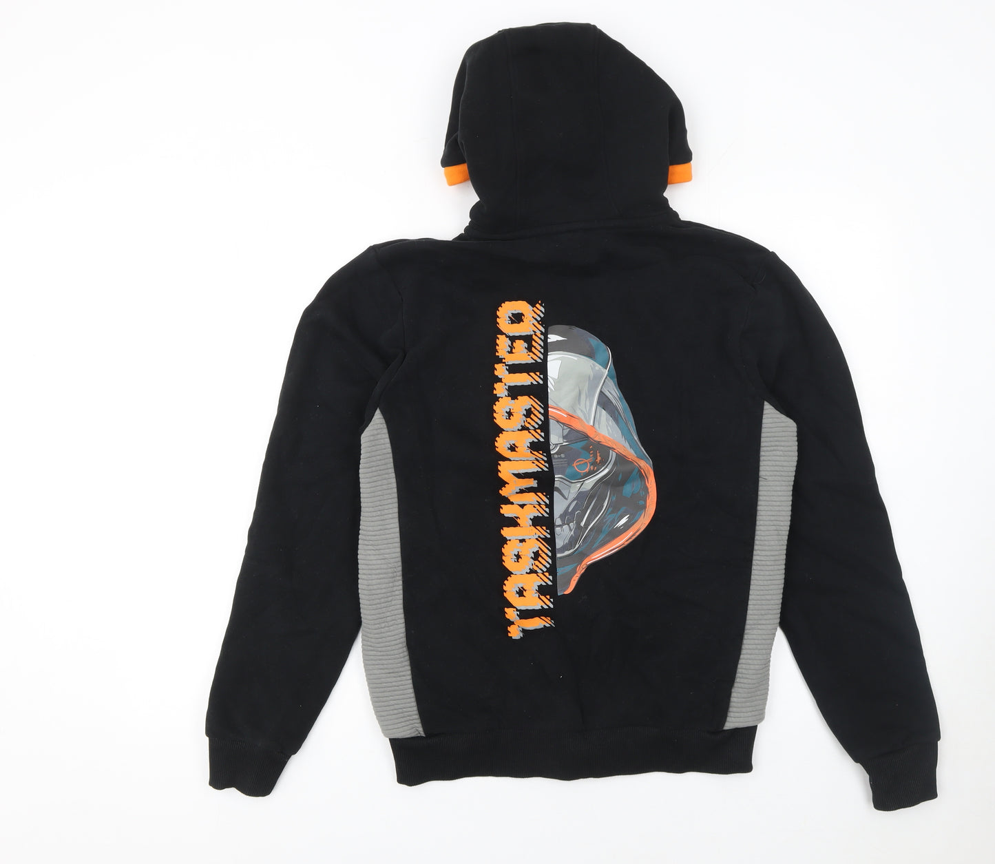 Marvel Taskmaster Men's Black XS Full Zip Hoodie with Orange Trim