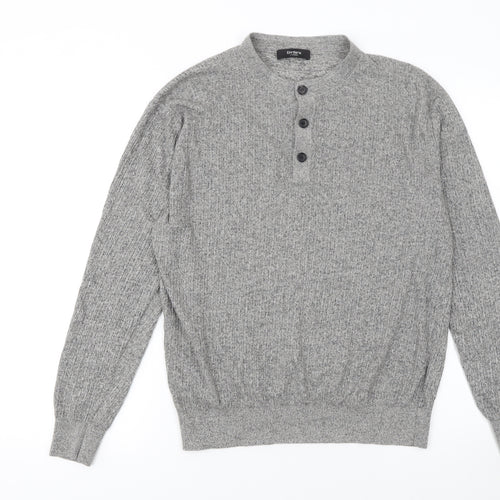 Einrlloris Boys Grey Henley Knit Jumper L Long Sleeve Winter Classic