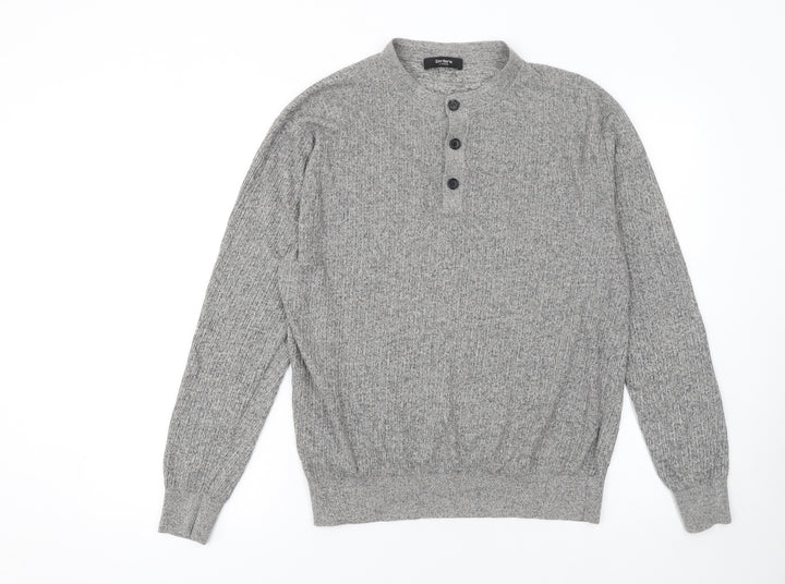 Einrlloris Boys Grey Henley Knit Jumper L Long Sleeve Winter Classic
