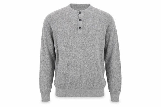 Einrlloris Boys Grey Henley Knit Jumper L Long Sleeve Winter Classic