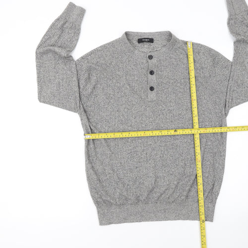 Einrlloris Boys Grey Henley Knit Jumper L Long Sleeve Winter Classic