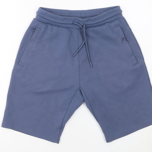 Dunnes Stores Boys Blue Sweat Shorts S Regular Fit Drawstring Pockets