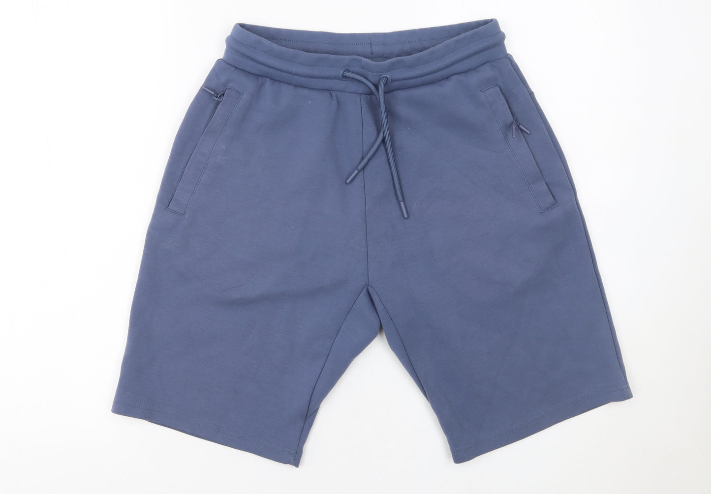 Dunnes Stores Boys Blue Sweat Shorts S Regular Fit Drawstring Pockets