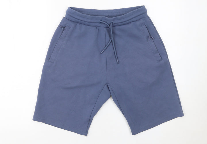 Dunnes Stores Boys Blue Sweat Shorts S Regular Fit Drawstring Pockets