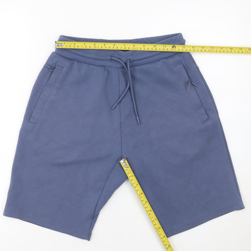 Dunnes Stores Boys Blue Sweat Shorts S Regular Fit Drawstring Pockets