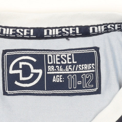 Diesel Boys Blue Ombre Logo Short Sleeve Polyester T-Shirt 11-12 Years