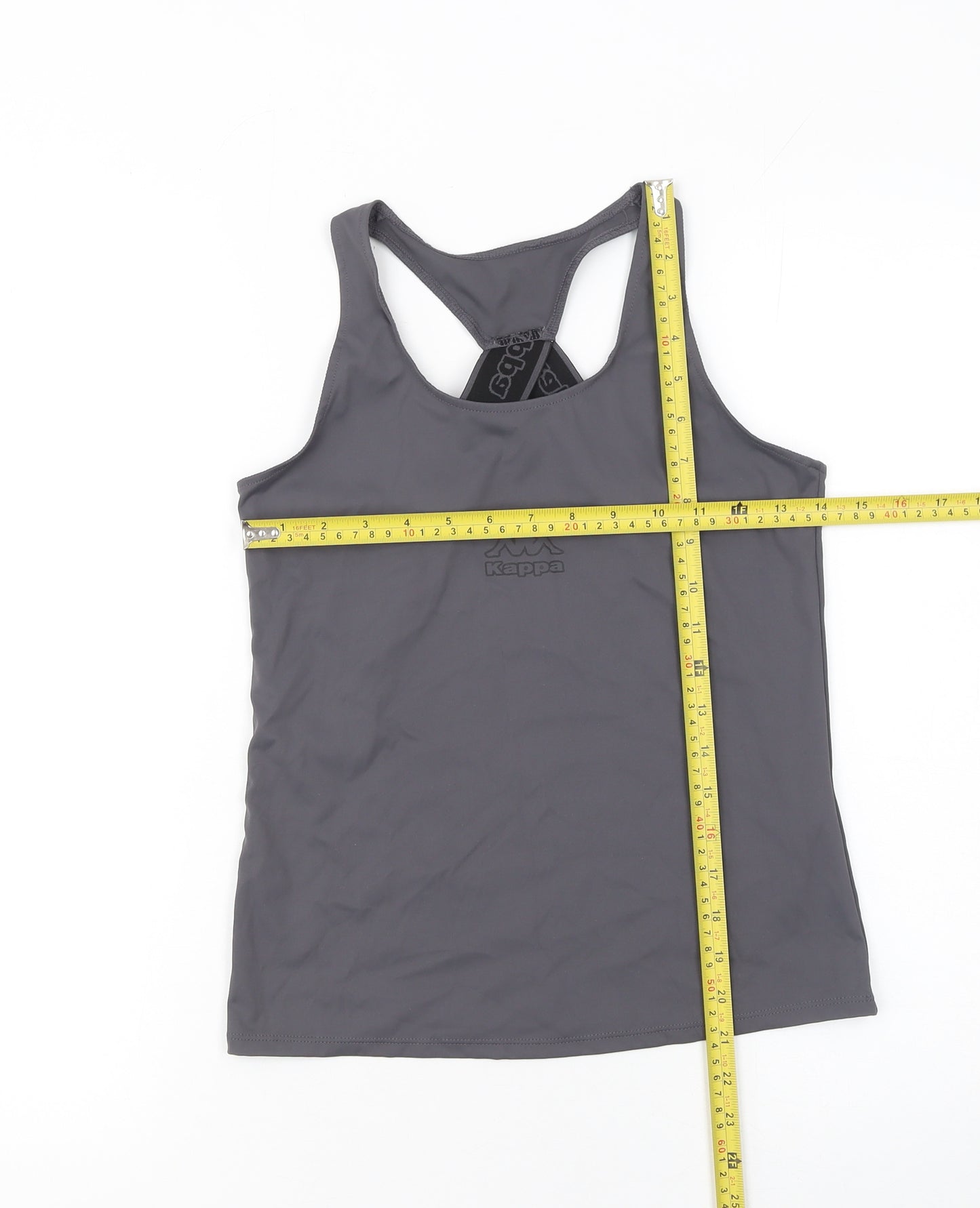 Kappa x Primark Womens Grey 2XS Racerback Active Tank Top