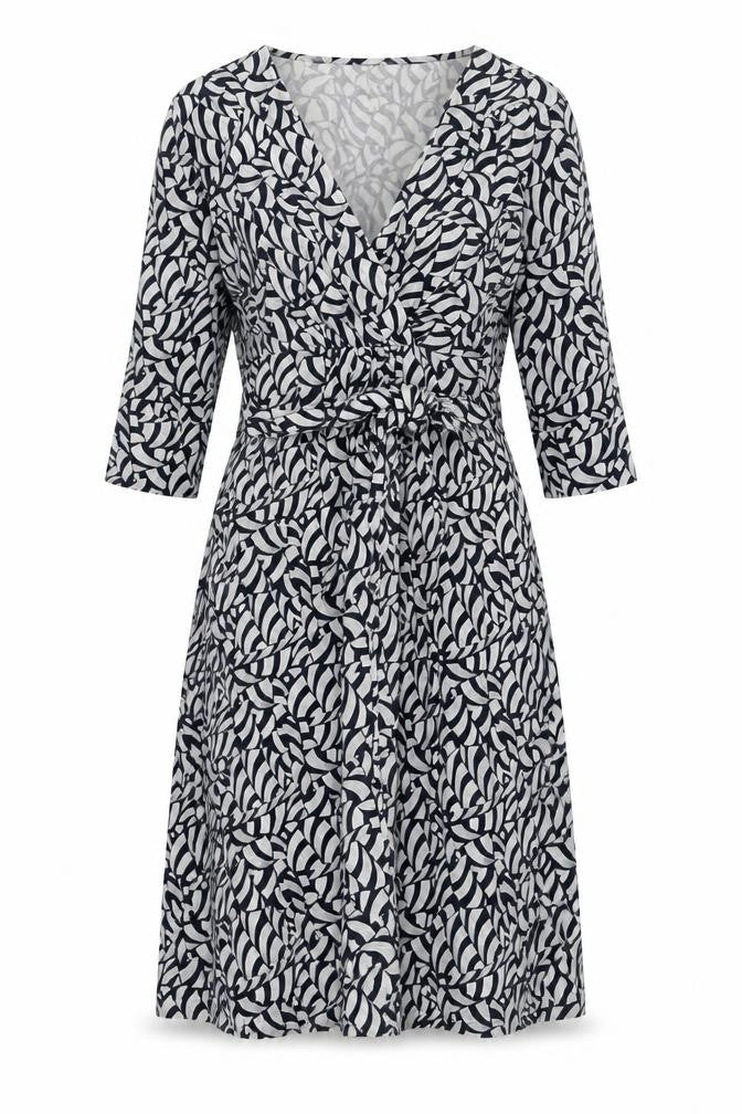 Avoca Anthology Women’s Black Geometric Wrap Dress Size 8